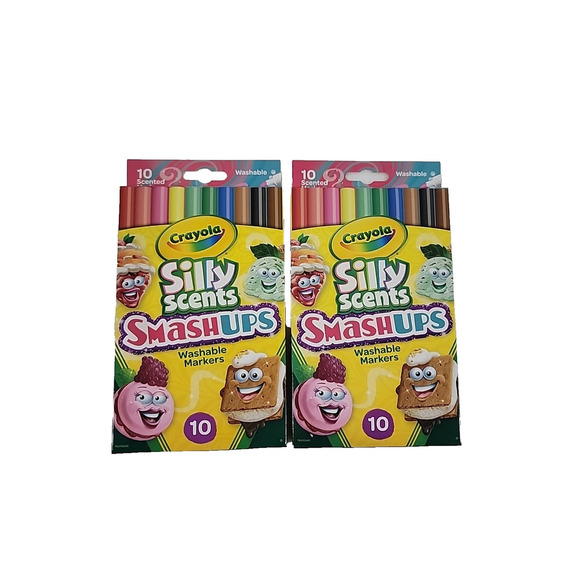 CRAYOLA Silly Scents Smashups Washable Markers Lot 2 Art Craft Kids - Picture 1 of 5